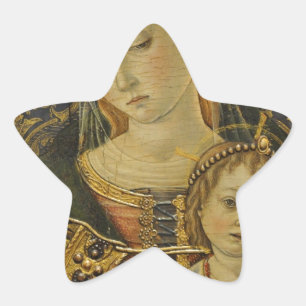 PEGATINA EN FORMA DE ESTRELLA GLORIA A JESÚS Y MARÍA