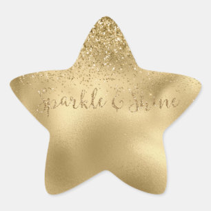 Pegatina En Forma De Estrella Gold Glam Glitzy Purpurina Sparkle