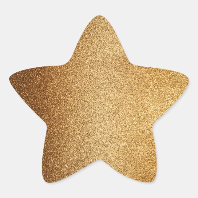 Pegatina En Forma De Estrella Gold Glitter  (Anverso)