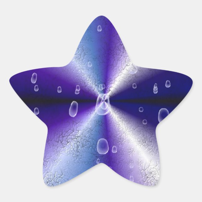 Pegatina En Forma De Estrella Gotas de lluvia en el arcoiris morado (Anverso)