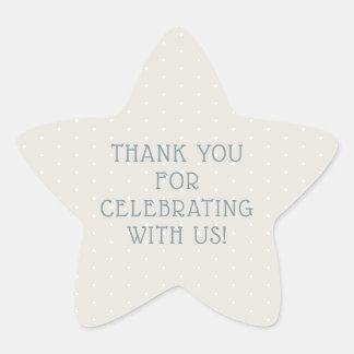 Pegatina En Forma De Estrella Gracias por celebrar con nosotros