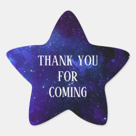 Pegatina En Forma De Estrella Gracias por venir. Cumpleaños de los niños del esp