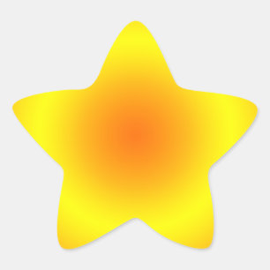 Pegatina En Forma De Estrella Gradiente circular amarillo y Naranja soleado