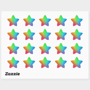 Pegatina En Forma De Estrella Gradiente de color de arcoíris