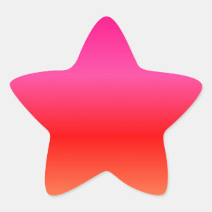 Pegatina En Forma De Estrella Gradiente rosa, rojo y Naranja