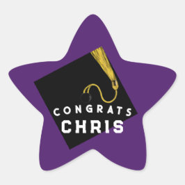 Pegatina En Forma De Estrella Graduación 2025 Púrpura