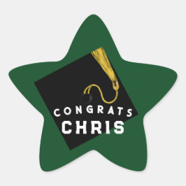 Pegatina En Forma De Estrella Graduación 2025 Verde