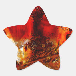 Pegatina En Forma De Estrella Graffiti de cara roja