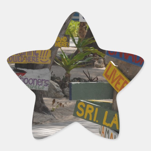 Pegatina En Forma De Estrella Gran Caimán de The Post Rum Point (Anverso)