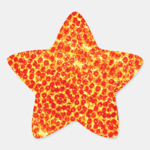 Pegatina En Forma De Estrella Gran patrón de pizza