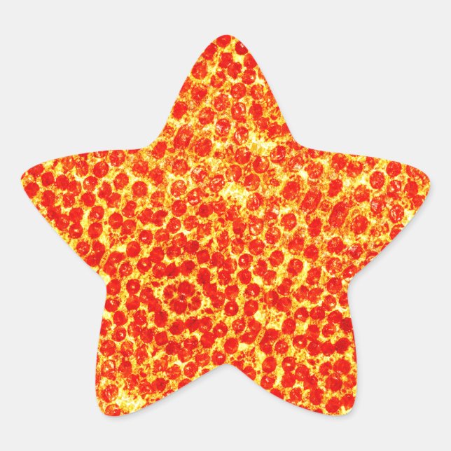 Pegatina En Forma De Estrella Gran patrón de pizza (Anverso)