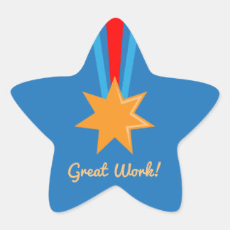 Pegatina En Forma De Estrella Gran Premio a la Escuela Roja y Azul de Estrella d