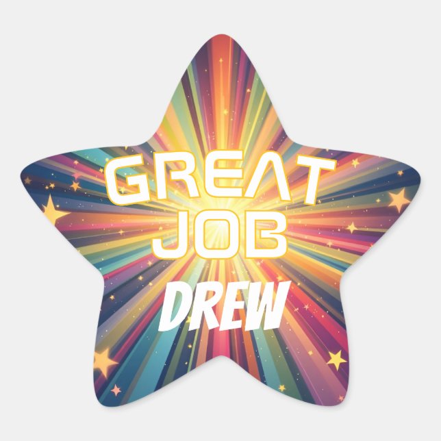 Pegatina En Forma De Estrella Gran trabajo esparcido (Anverso)