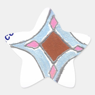 Pegatina En Forma De Estrella "Gratitud Paz Amor Unir" Impresión de Arte Mandala