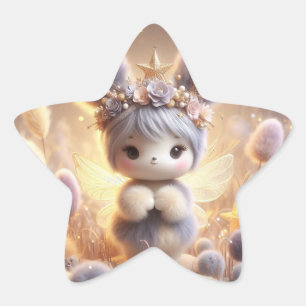 Pegatina En Forma De Estrella Gray Magnificient Bunny