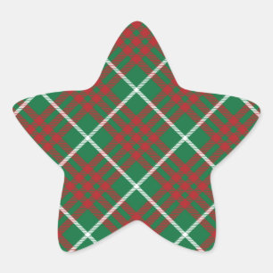 Pegatina En Forma De Estrella Green & Red Check