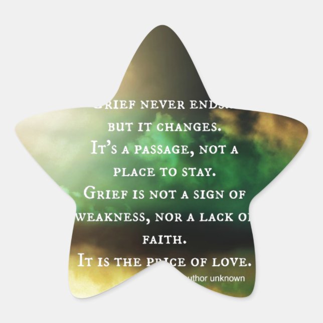 Pegatina En Forma De Estrella GRIEF nunca termina (Anverso)