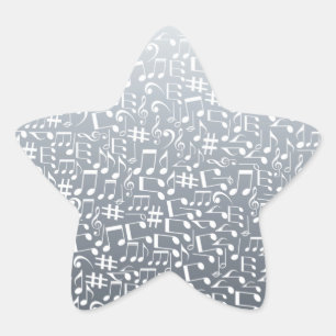 Pegatina En Forma De Estrella Gris plateado profundo a tonos claros