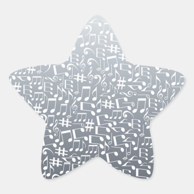 Pegatina En Forma De Estrella Gris plateado profundo a tonos claros (Anverso)