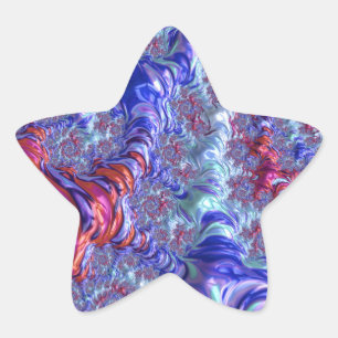 Pegatina En Forma De Estrella Groovy Fractal
