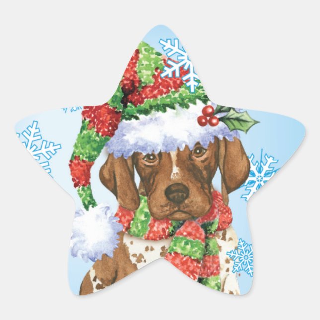 Pegatina En Forma De Estrella GSP Feliz Howliday (Anverso)