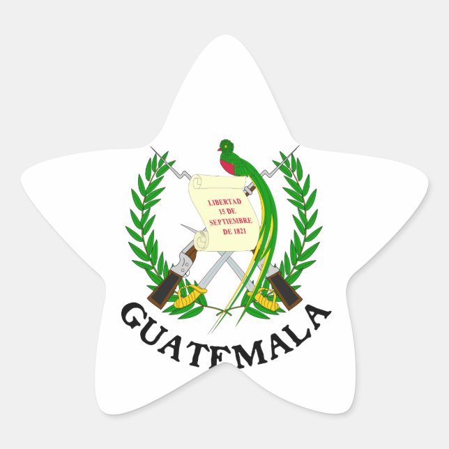 Pegatina En Forma De Estrella GUATEMALA - emblema/bandera/escudo de armas/símbol (Anverso)