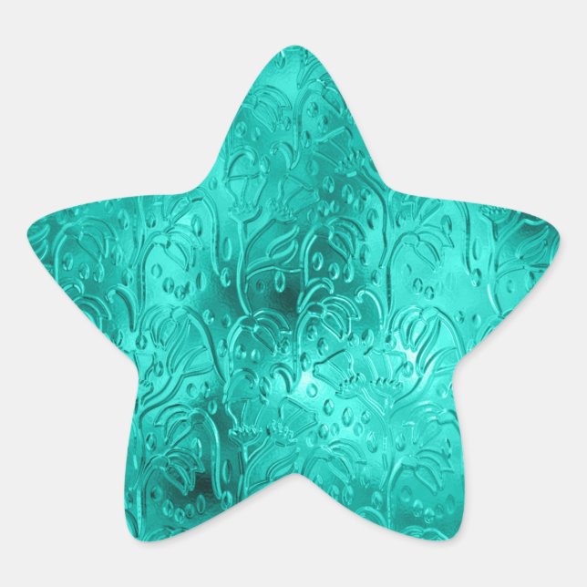 Pegatina En Forma De Estrella Guay aqua (Anverso)