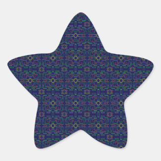 Pegatina En Forma De Estrella Guay Blue ModernResumen Pegatina de plazas geométr