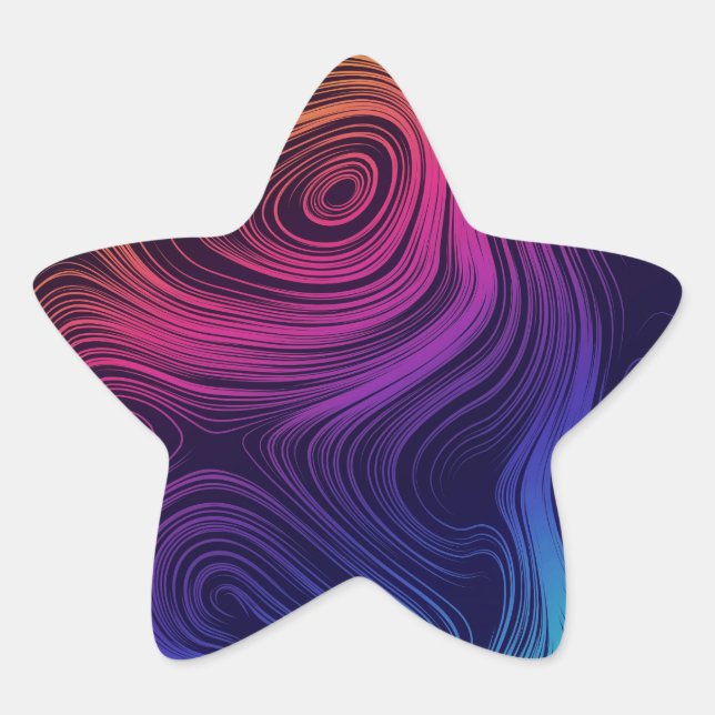 Pegatina En Forma De Estrella Guay de Sixties Vibe Circles & Swirls (Anverso)