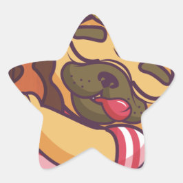 Pegatina En Forma De Estrella guitarra de pug