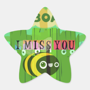 Pegatina En Forma De Estrella Hablando en General Te Extraño: Texto Inspirador 