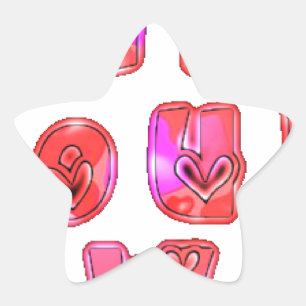 Pegatina En Forma De Estrella Hacer que sus propios corazones Art Print Design
