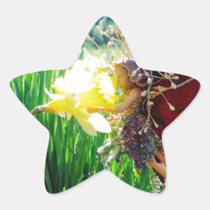 Pegatina En Forma De Estrella Hadas en los Daffodils