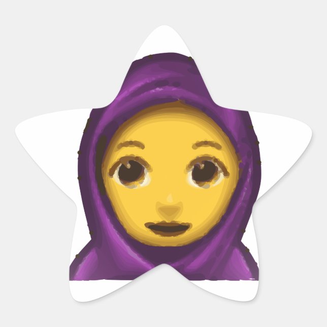 Pegatina En Forma De Estrella hajib de emoji (Anverso)