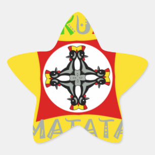 Pegatina En Forma De Estrella Hakuna Matata Diversión Colores Rasta: Vibrante y