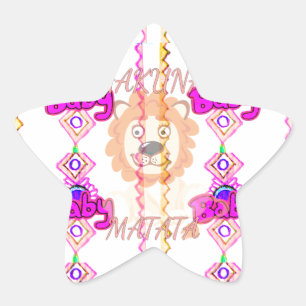 Pegatina En Forma De Estrella Hakuna Matata: Hermoso motivo de diseño de león be