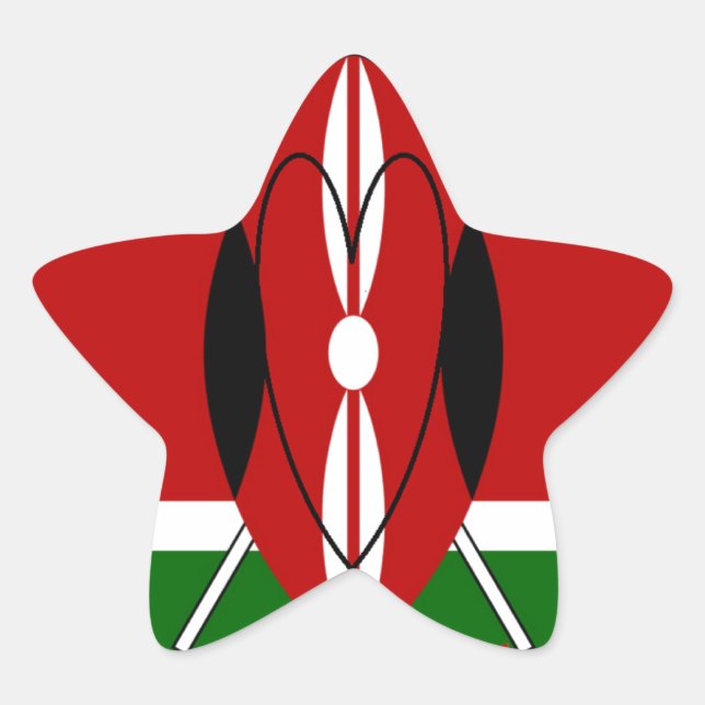 Pegatina En Forma De Estrella Hakuna matata Karaibu Kenya (Anverso)