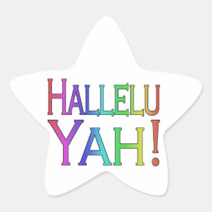 Pegatina En Forma De Estrella ¡Hallelu Yah! (arcoíris)