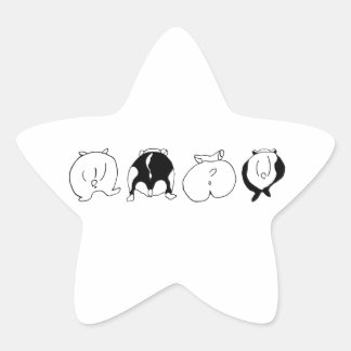 Pegatina En Forma De Estrella Hamster Butts