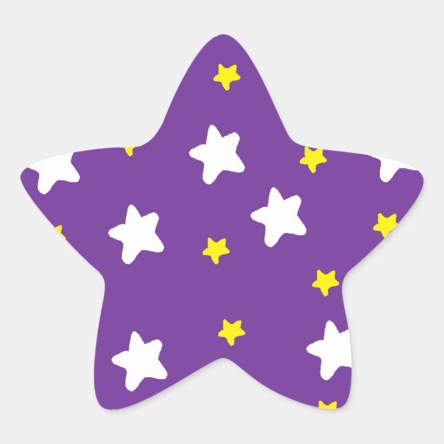 Pegatina En Forma De Estrella Happy Stars Purple (Anverso)
