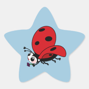 Pegatina En Forma De Estrella Happy Wings Ladybug