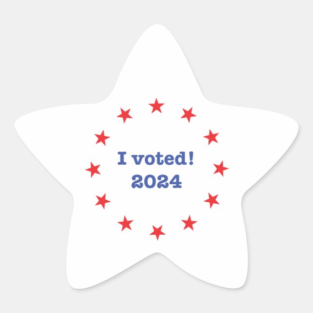 Pegatina En Forma De Estrella ¡He votado! 2024 (Anverso)