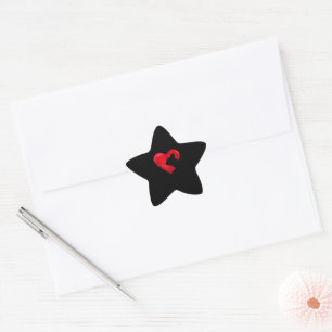 Pegatina En Forma De Estrella Heart Silhouette Día de San Valentín Bulldog franc