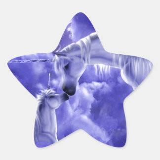 Pegatina En Forma De Estrella Hermosa madre y hija de unicornio