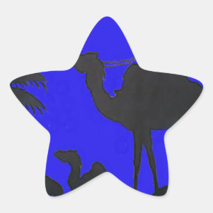 Pegatina En Forma De Estrella Hermoso asombroso Camello Sunset Safari Art Print