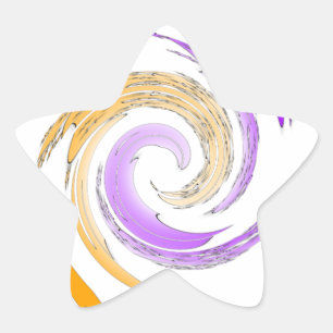 Pegatina En Forma De Estrella Hermoso diseño de arte moderno: Torbellino púrpura