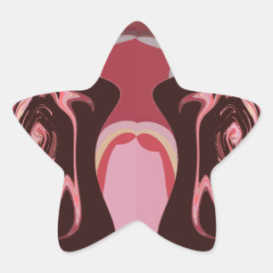 Pegatina En Forma De Estrella Hermoso diseño de impresión en un motivo de cimarr