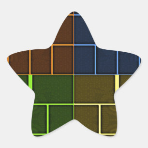 Pegatina En Forma De Estrella Hermoso diseño geométrico en color arcoiris