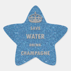 Pegatina En Forma De Estrella Hermoso fresco salva agua bebida copas de champán