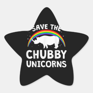 Pegatina En Forma De Estrella Hermoso regalo de Rhino Lover de Chubby Unicornios